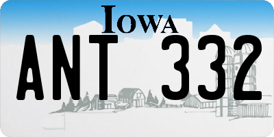 IA license plate ANT332