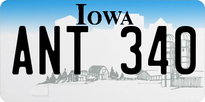 IA license plate ANT340
