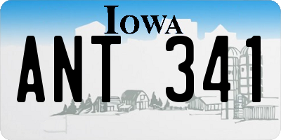 IA license plate ANT341