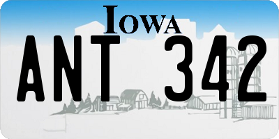 IA license plate ANT342