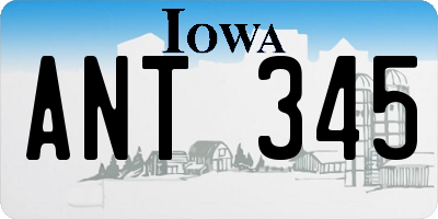 IA license plate ANT345