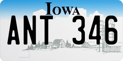 IA license plate ANT346