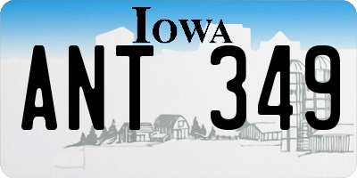 IA license plate ANT349