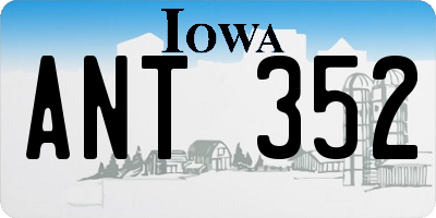 IA license plate ANT352