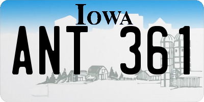 IA license plate ANT361