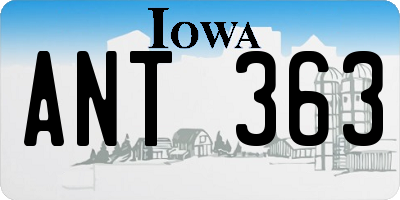 IA license plate ANT363