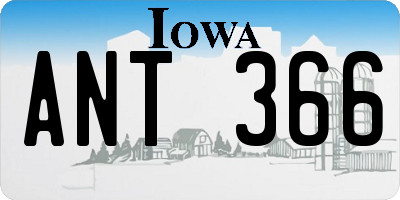 IA license plate ANT366