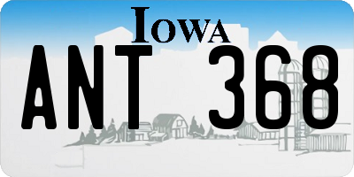 IA license plate ANT368