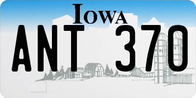 IA license plate ANT370