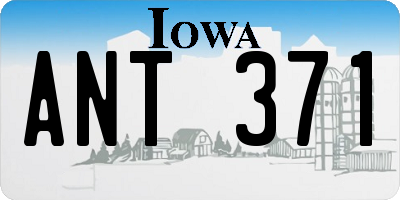 IA license plate ANT371