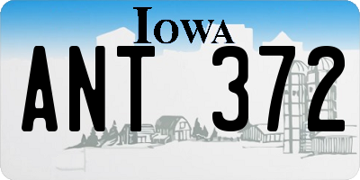 IA license plate ANT372