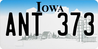 IA license plate ANT373