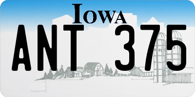 IA license plate ANT375