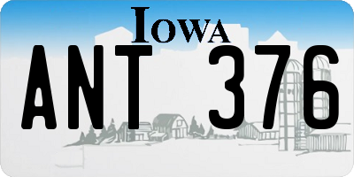 IA license plate ANT376