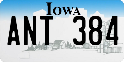 IA license plate ANT384