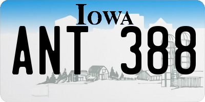 IA license plate ANT388
