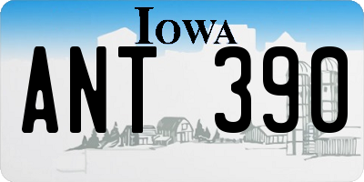 IA license plate ANT390