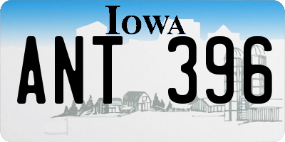 IA license plate ANT396