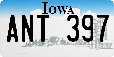 IA license plate ANT397