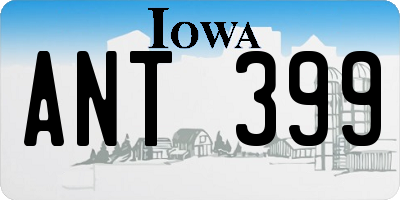 IA license plate ANT399