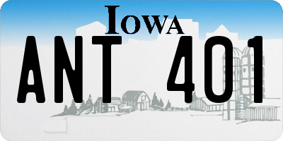 IA license plate ANT401