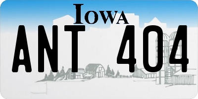 IA license plate ANT404