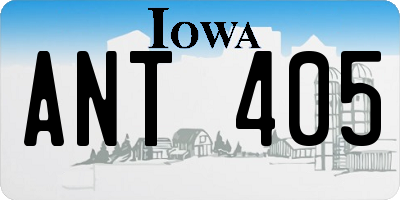 IA license plate ANT405