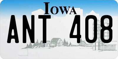 IA license plate ANT408