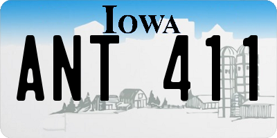 IA license plate ANT411