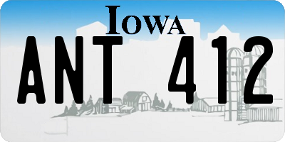IA license plate ANT412