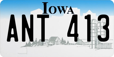 IA license plate ANT413