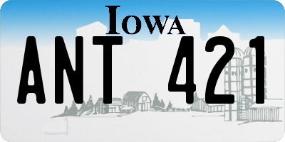 IA license plate ANT421