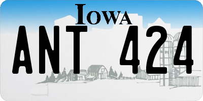 IA license plate ANT424