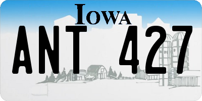 IA license plate ANT427
