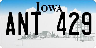 IA license plate ANT429
