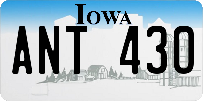 IA license plate ANT430