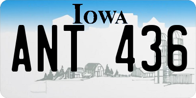 IA license plate ANT436