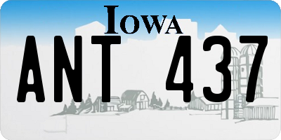 IA license plate ANT437