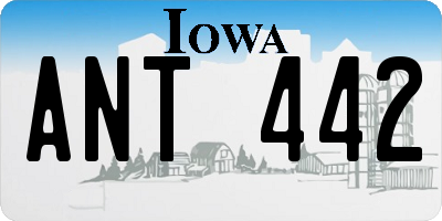 IA license plate ANT442