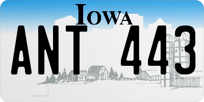 IA license plate ANT443