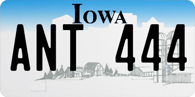 IA license plate ANT444