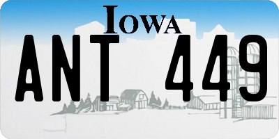 IA license plate ANT449