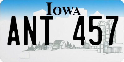 IA license plate ANT457