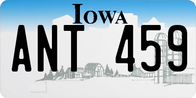 IA license plate ANT459