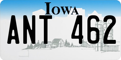 IA license plate ANT462
