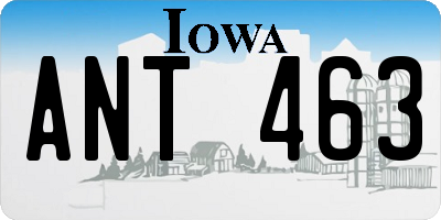 IA license plate ANT463
