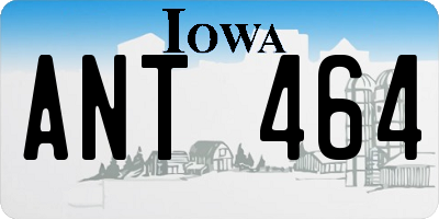 IA license plate ANT464