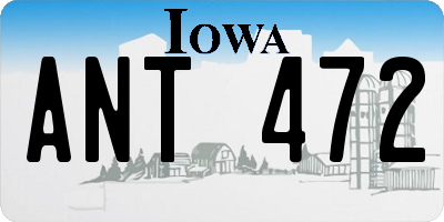 IA license plate ANT472