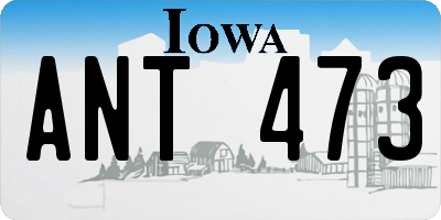 IA license plate ANT473