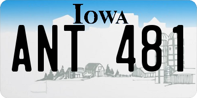 IA license plate ANT481